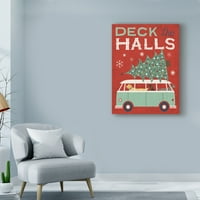 Marcă comercială Fine Art 'Holiday on Wheels Red IV' Canvas Art de Michael Mullan