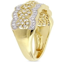 Carat TW diamant 10kt Aur Galben Vintage floare Aniversare inel