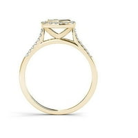 Carat T. W. diamant 10kt inel de logodnă în formă de pernă din Aur Galben