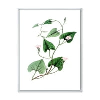 Designart 'frunze verzi antice plante IX' imprimare tradițională de artă de perete din pânză încadrată