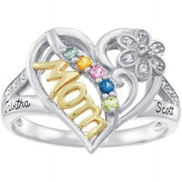 Suvenir Bijuterii de familie personalizate Pride Birthstone inelul mamei Disponibil în argint Sterling, Placat Cu Aur, aur și