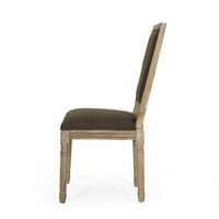 Noble House Robin scaun tapițat din lemn francez, Set de 4, maro