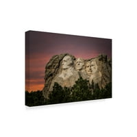 Marcă comercială Artă Plastică 'Mount Rushmore Dark' artă pe pânză de Galloimages Online