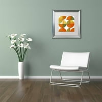 Marcă comercială Fine Art Four Suns Quartered 2.0 artă pe pânză de Michelle Calkins, mată albă, cadru argintiu