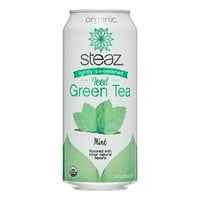 Steaz Organic ușor îndulcit ceai verde cu gheață cu mentă, Oz
