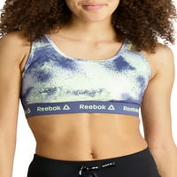 Reebok femei Splatter imprimare Mediu Impact sport sutiene cu cupe detașabile