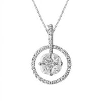 CT. T. W. Marquise și Princess-Cut diamant deschis cerc Cadru pandantiv în aur alb 14K