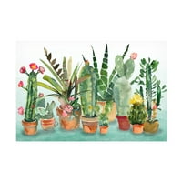 Jean Plout 'Grădină Frumoasă De Cactus' Artă Pe Pânză