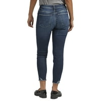 Silver Jeans Co. Femei Suki Mijlocul naștere Skinny Crop blugi, talie dimensiuni 24-34