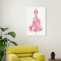 Wynwood Studio Canvas Runway Flow Blush modă și rochie Glam artă de perete imprimare pânză roșie lumină roșie 20x30