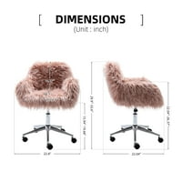 Cute Fau Fur Task Chair, Aukfa Pink Soft reglabil 360 CP scaun pivotant pentru Computer, mobilier decorativ tapițat scaune de