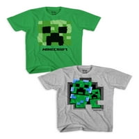 Tricou grafic Minecraft Boys Paint Break, pachet 2, dimensiuni 4-18