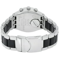 Swatch făcut în negru negru Dial ceas în două tonuri YCS118G