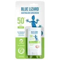 Blue Lizard Kids SPF 50 + stick de protecție solară minerală, spectru larg, 0. oz