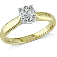 Carat T. W. diamant 14kt inel de logodnă din aur în două tonuri