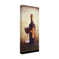 Marcă comercială Fine Art 'o sticlă de vin roșu cu sticlă' artă pe pânză de Pablo Esteban