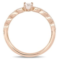 Miabella femei Carat octogon-Cut și T. G. W. Morganite diamant Accent Rose aur Vintage inel de logodna